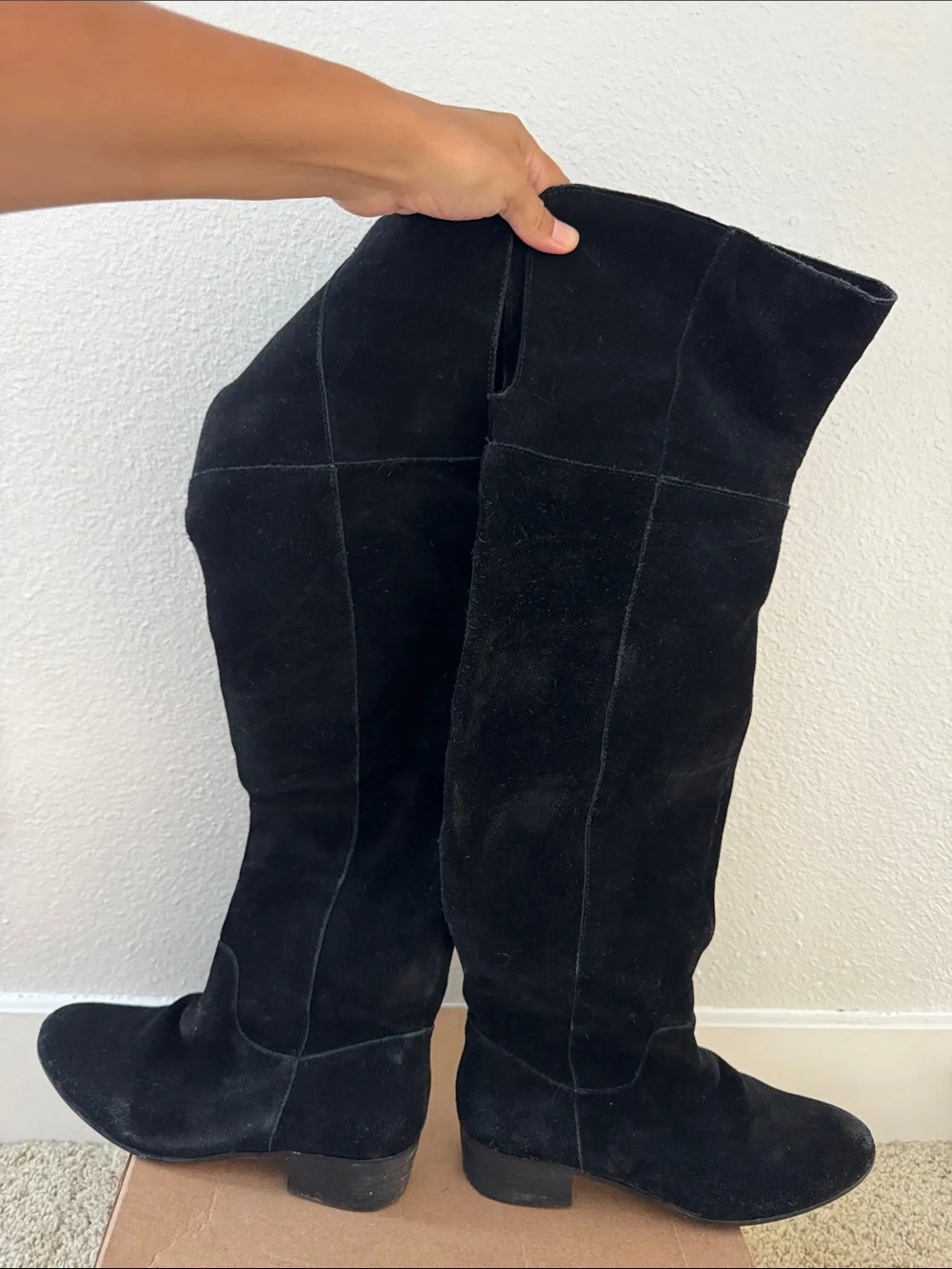 Steve Madden Black Suede Over-The-Knee Boots